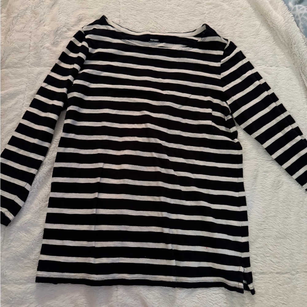 Striped long sleeve top